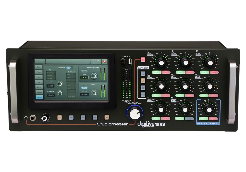 Studiomaster Digilive 16 RS digital mixing console front panel